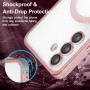 Husa Luxury tip MagSafe compatibila cu Samsung Galaxy S24, protectie camera, Margini colorate, Roz