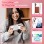 Husa Luxury tip MagSafe compatibila cu Samsung Galaxy S24 Plus, protectie camera, Margini colorate, Roz