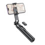 Selfie Stick Hoco K21 Quadropod din Aluminiu, Bluetooth cu telecomanda, Negru