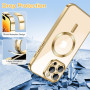 Husa Luxury MagSafe compatibila cu iPhone 14 Pro Max, Full protection, Margini colorate, Auriu