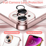 Husa Luxury MagSafe compatibila cu iPhone 12, Full protection, Margini colorate, Rose Gold