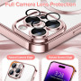 Husa Luxury MagSafe compatibila cu iPhone 12 Pro, Full protection, Margini colorate, Rose Gold