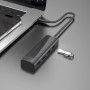 Hub USB Hoco HB41, Multiport, USB-C la 4 x USB-A 2.0, 4 in 1, 20cm, Negru