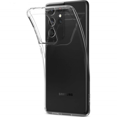 Husa de silicon transparent rezistenta la shock-uri, compatibila cu Samsung S21 Ultra