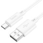 Cablu Date si Incarcare Hoco X88 USB-A la USB-C 3A, 1m, Alb