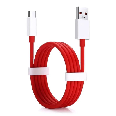 Cablu Date si Incarcare OnePlus Warp USB-A la USB-C 65W 3A, 1m, Rosu