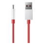 Cablu Date si Incarcare OnePlus Warp USB-A la USB-C 65W 3A, 1m, Rosu