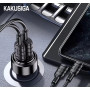 Incarcator Auto Fast Charge Kakusiga KSC-1176 60W PD Dual USB Port cu cablu USB-C - USB-C, Negru