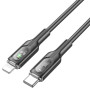 Cablu transfer date si incarcare Hoco U120 USB-C - tip Lightning PD27W 3A 1.2m, Negru