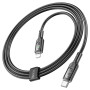 Cablu transfer date si incarcare Hoco U120 USB-C - tip Lightning PD27W 3A 1.2m, Negru