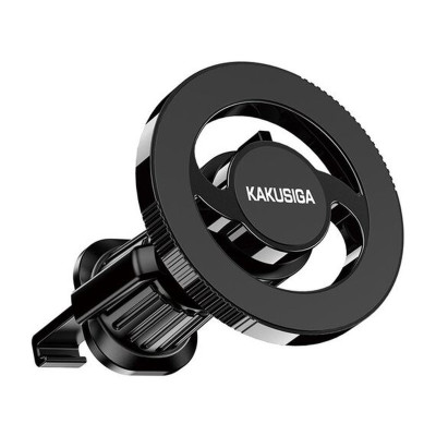 Suport Auto Magnetic Kakusiga KSC-1164 Prindere Clema Grila Ventilatie, 360° Magnetic Ring, Negru