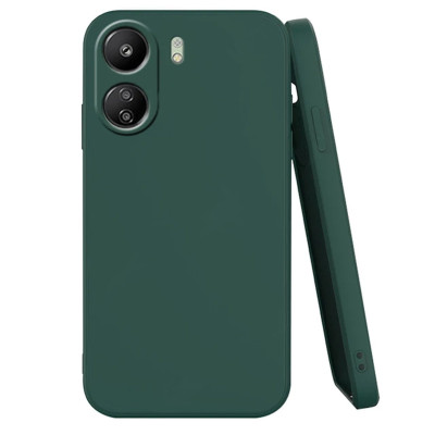 Husa de protectie din Silicon cu Microfibra la interior compatibila Redmi 13C 4G, Verde inchis