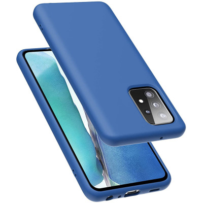 Husa protectie pentru Samsung Galaxy A52 ultra slim din silicon Albastru,silk touch, interior din catifea