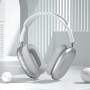 Casti Audio P9 Headphones Bluetooth Over the ear, butoane control media, Argintiu