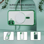 Husa Luxury tip MagSafe compatibila cu Apple iPhone 16, protectie camera, Margini colorate, Verde