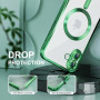 Husa Luxury tip MagSafe compatibila cu Apple iPhone 16, protectie camera, Margini colorate, Verde