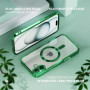 Husa Luxury tip MagSafe compatibila cu Apple iPhone 16, protectie camera, Margini colorate, Verde