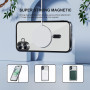 Husa Luxury tip MagSafe compatibila cu Apple iPhone 16, protectie camera, Margini colorate, Negru