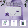 Husa Luxury tip MagSafe compatibila cu Apple iPhone 16, protectie camera, Margini colorate, Mov