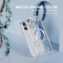 Husa Luxury tip MagSafe compatibila cu Apple iPhone 16 Pro, protectie camera, Margini colorate, Argintiu