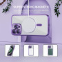 Husa Luxury tip MagSafe compatibila cu Apple iPhone 16 Pro, protectie camera, Margini colorate, Mov