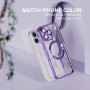 Husa Luxury tip MagSafe compatibila cu Apple iPhone 16 Pro, protectie camera, Margini colorate, Mov