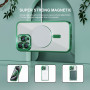 Husa Luxury tip MagSafe compatibila cu Apple iPhone 16 Pro, protectie camera, Margini colorate, Verde