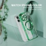 Husa Luxury tip MagSafe compatibila cu Apple iPhone 16 Pro, protectie camera, Margini colorate, Verde