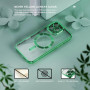 Husa Luxury tip MagSafe compatibila cu Apple iPhone 16 Pro, protectie camera, Margini colorate, Verde