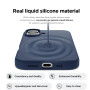 Husa de protectie din Silicon cu Microfibra la interior compatibila iPhone 16 Plus, Albastru inchis