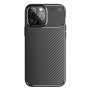 Husa de protectie Carbon Autofocus din Silicon pentru Apple iPhone 16 Pro - Negru