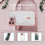 Husa Luxury tip MagSafe compatibila cu Apple iPhone 16 Pro, protectie camera, Margini colorate, Roz Gold