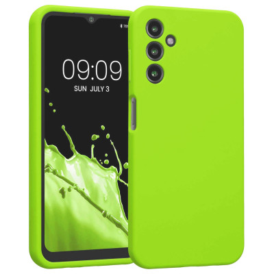 Husa de protectie din Silicon cu Microfibra la interior compatibila Samsung Galaxy A15, Verde Fluorescent