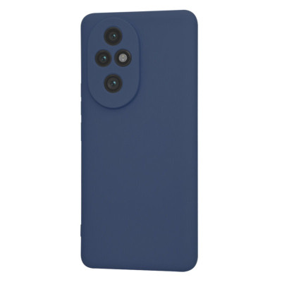 Husa de protectie din Silicon cu Microfibra la interior compatibila Honor 200 Pro, Albastru inchis