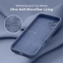 Husa de protectie din Silicon cu Microfibra la interior compatibila Apple iPhone 16, Albastru inchis