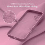 Husa de protectie din Silicon cu Microfibra la interior compatibila Apple iPhone 16, Lilac