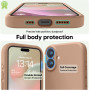 Husa de protectie din Silicon cu Microfibra la interior compatibila Apple iPhone 16, Roz Pal