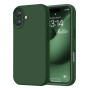 Husa de protectie din Silicon cu Microfibra la interior compatibila Apple iPhone 16, Verde inchis