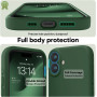 Husa de protectie din Silicon cu Microfibra la interior compatibila Apple iPhone 16, Verde inchis