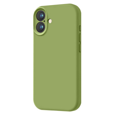 Husa de protectie din Silicon cu Microfibra la interior compatibila Apple iPhone 16, Verde Menta