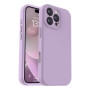 Husa de protectie din Silicon cu Microfibra la interior compatibila Apple iPhone 16 Pro, Lilac