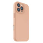 Husa de protectie din Silicon cu Microfibra la interior compatibila Apple iPhone 16 Pro, Roz Pal