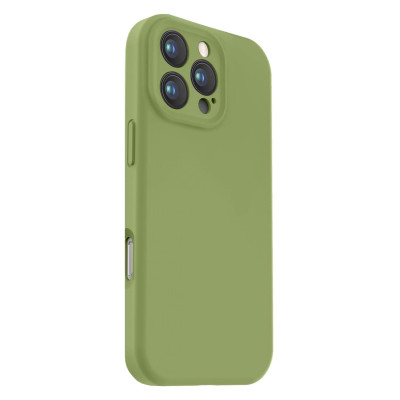 Husa de protectie din Silicon cu Microfibra la interior compatibila Apple iPhone 16 Pro, Verde Menta