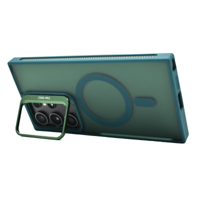 Husa de protectie din silicon CasePro Camera Bracket Magnetic cu protectie pentru camere pentru Samsung Galaxy S24 Ultra - Verde