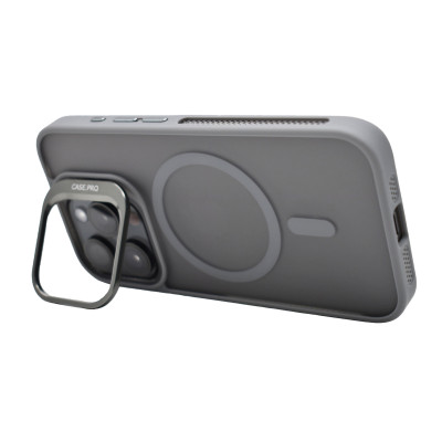 Husa de protectie din silicon CasePro Camera Bracket Magnetic cu protectie pentru camere pentru Apple iPhone 14 Pro - Gri