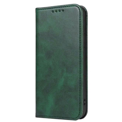 Husa Eleganta de protectie tip carte pentru Samsung Galaxy A55, Inchidere magnetica, Verde