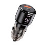 Incarcator Auto Fast Charge Kakusiga KSC-1174 75W PD Dual Port cu cablu tip Lightning - Negru