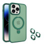 Husa Din Silicon Magnetic Ring Stand cu set de protectie pentru camere cadou, compatibila Samsung Galaxy S23 Plus - Verde