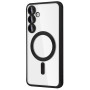 Husa Luxury tip MagSafe compatibila cu Samsung Galaxy S25, protectie camera, Margini colorate, Negru