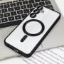 Husa Luxury tip MagSafe compatibila cu Samsung Galaxy S25, protectie camera, Margini colorate, Negru